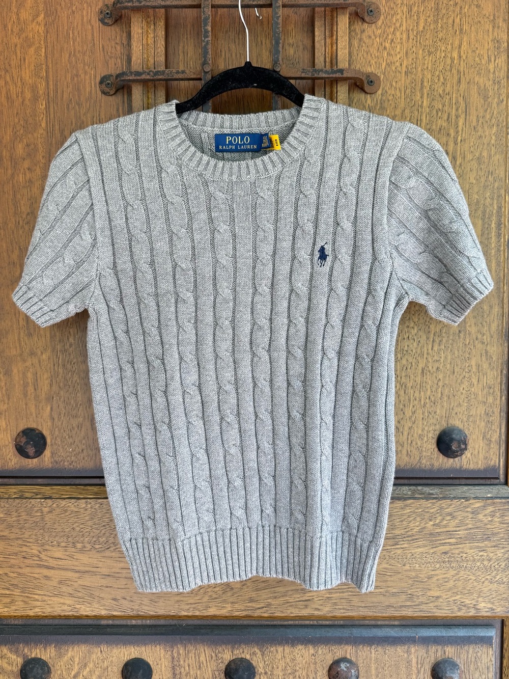 Ralph Lauren Gray Cable-Knit Crewneck Sweater  Size XS